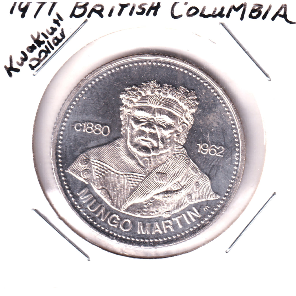 1977 British Columbia Kwakiutl Dollar Trade Token: Mungo Martin