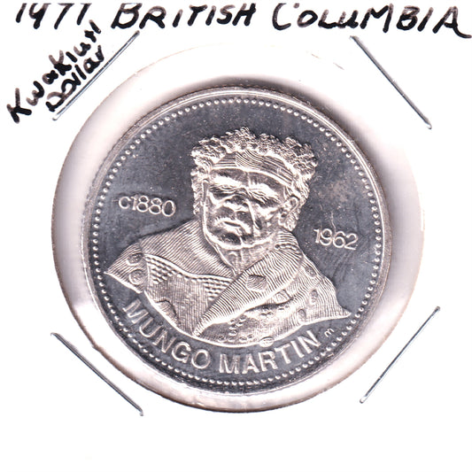 1977 British Columbia Kwakiutl Dollar Trade Token: Mungo Martin