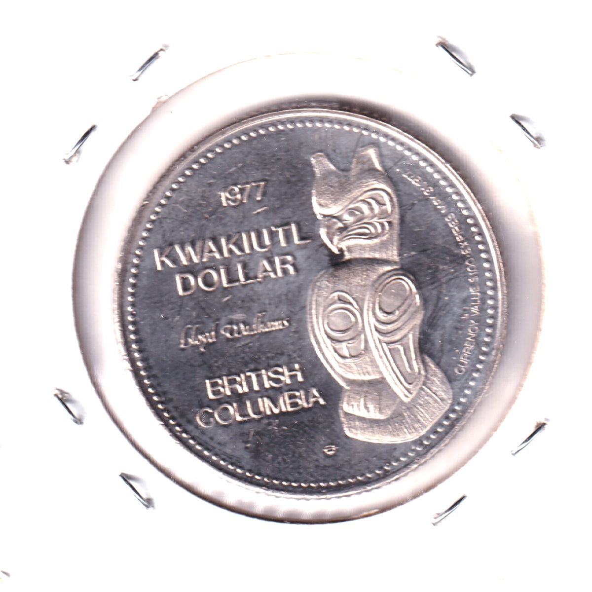 1977 British Columbia Kwakiutl Dollar Trade Token: Mungo Martin