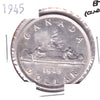 1945 Canada Dollar, Extra Fine (EF40) Scratched, Cleaned, or Impaired