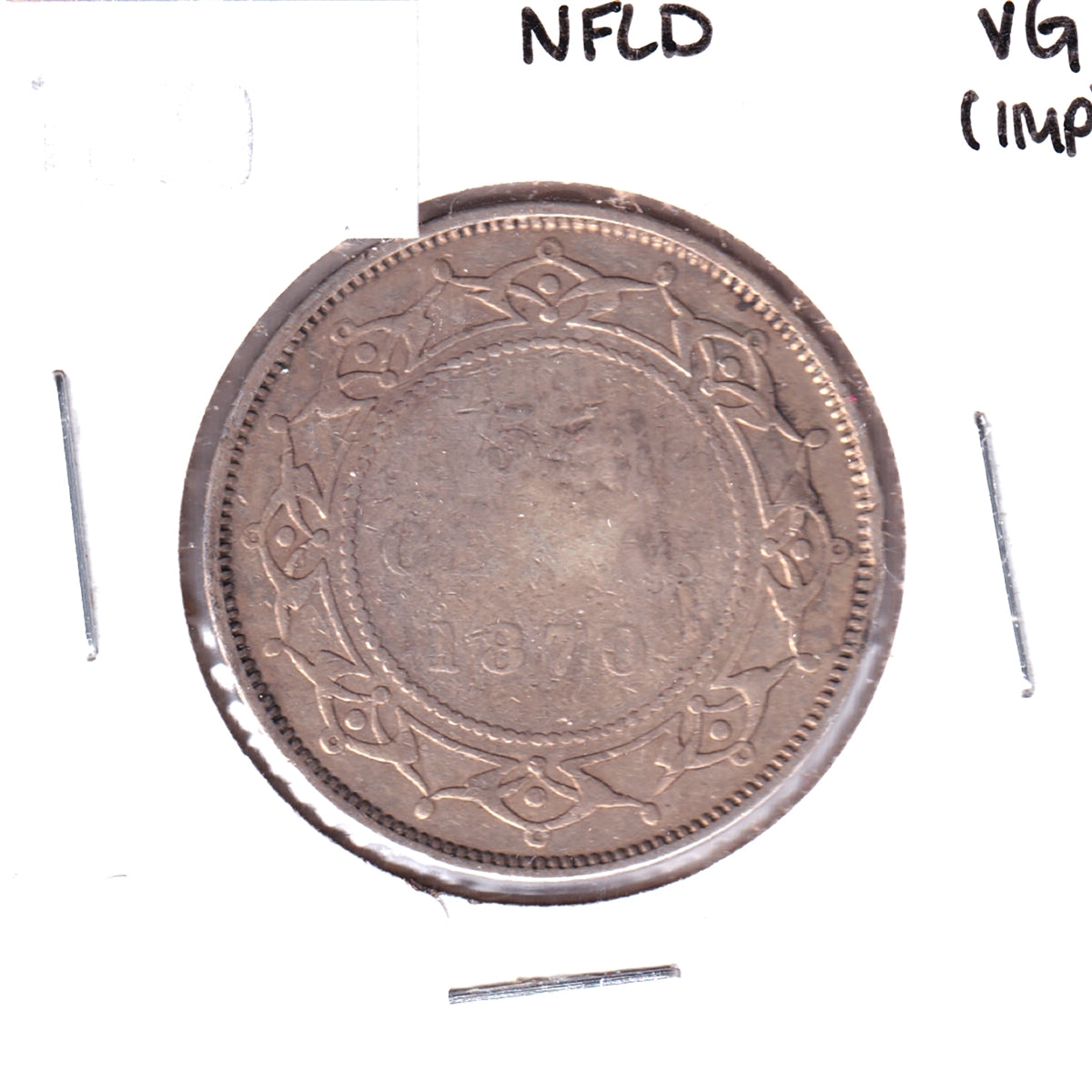 1870 Newfoundland 50-cents, Very Good (VG-8) Impaired