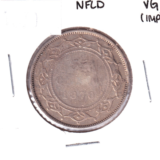 1870 Newfoundland 50-cents, Very Good (VG-8) Impaired