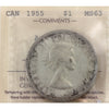 1955 Arnprior Canada Dollar, ICCS Certified MS63