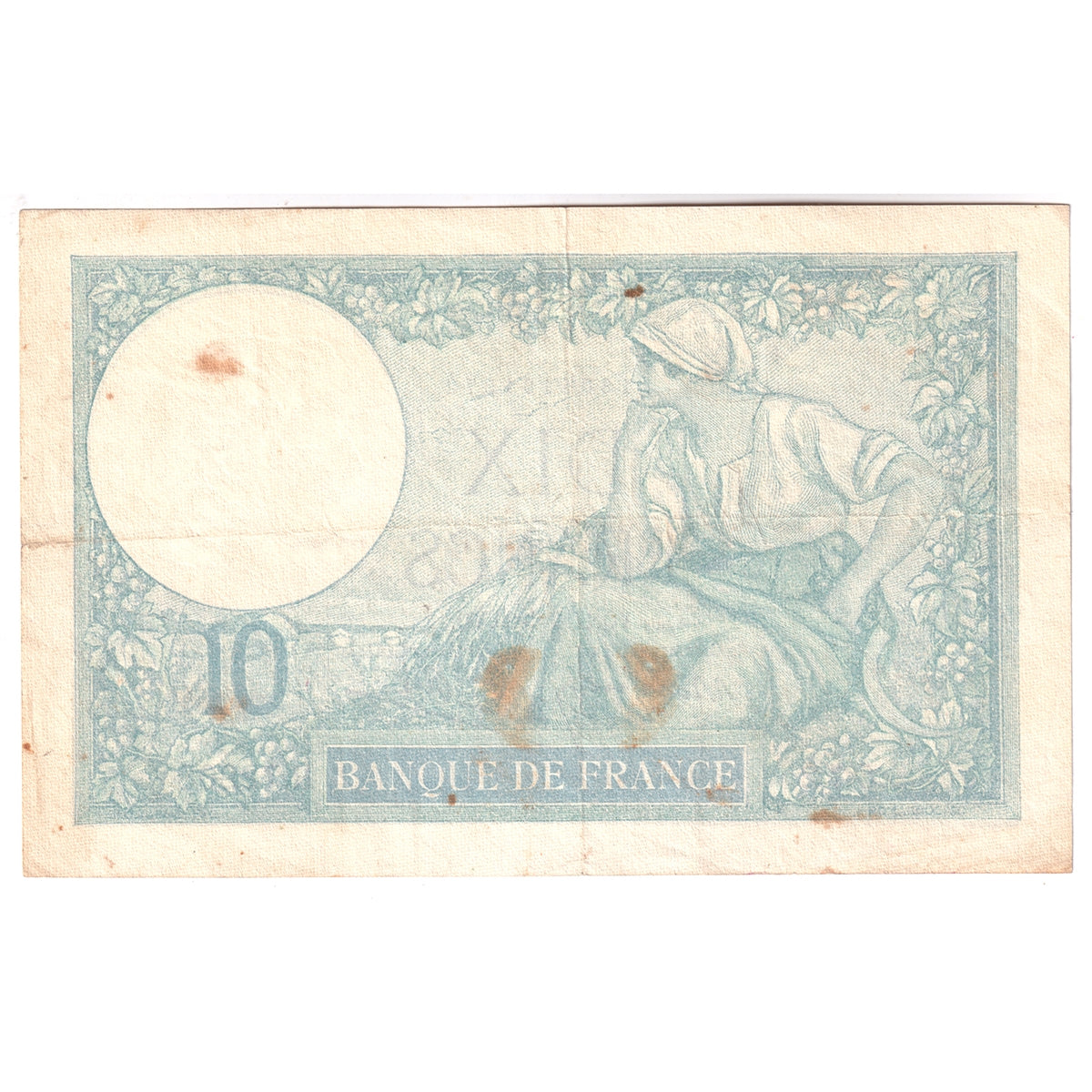 France 1939 10 Francs Note, Pick #84, VF-EF (Stains)