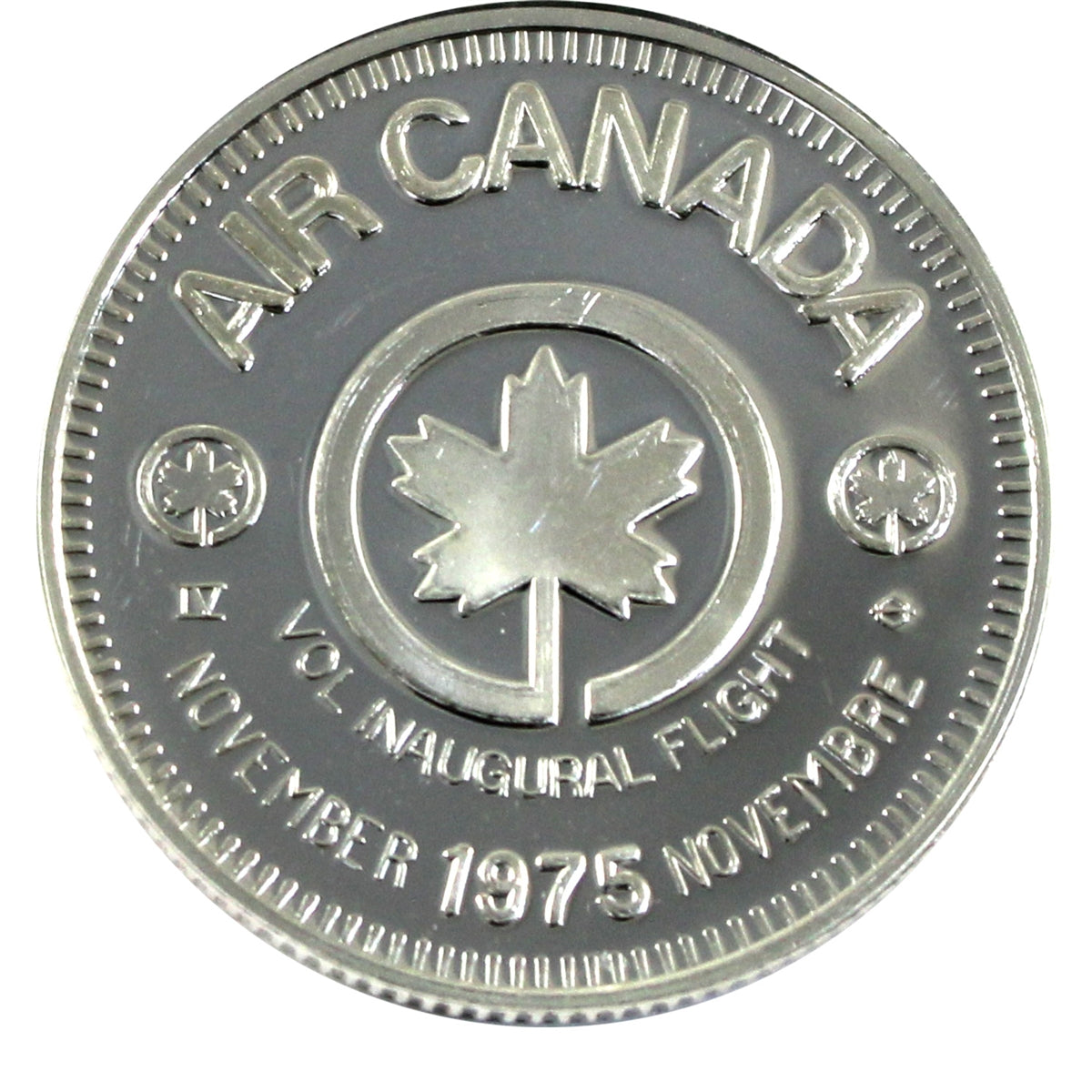 1975 Air Canada Martinique & Guadeloupe Inaugural Flight 999 Silver Medallion (No Tax)