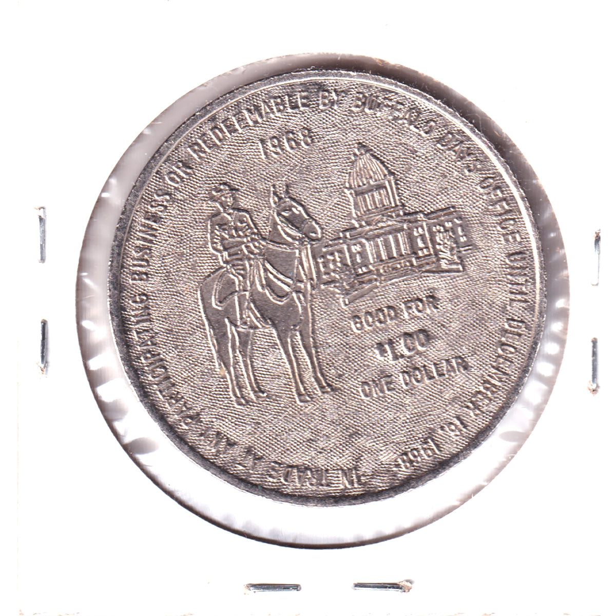 1968 Regina, SK, Buffalo Buck Trade Dollar Token