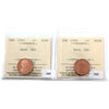 Pair of 1966 & 1969 Canada 1-cents ICCS Certified PL-65 Red, Ultra Heavy Cameo, 2Pcs