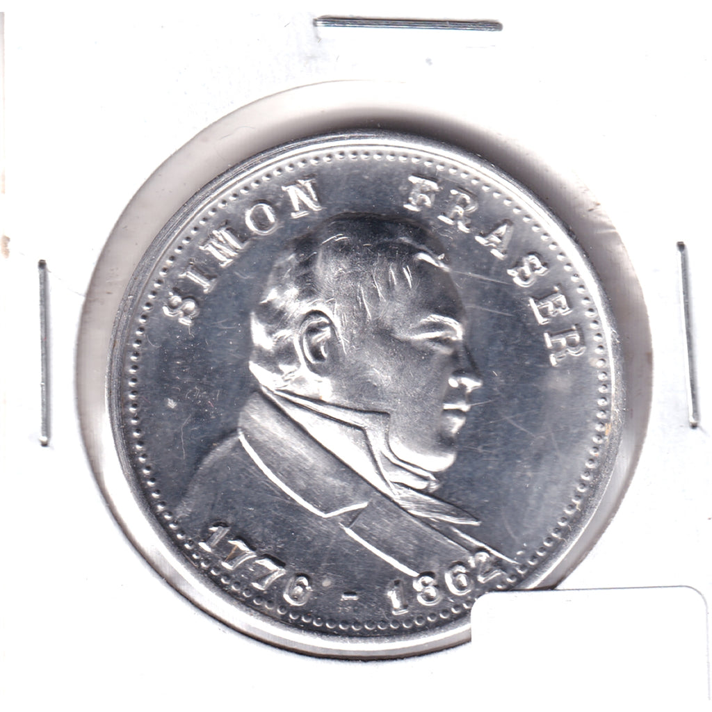 Canadian Explorers: Simon Fraser Maple Leaf Medallion, Undated (May have some toning)