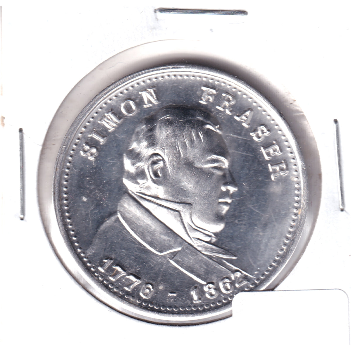 Canadian Explorers: Simon Fraser Maple Leaf Medallion, Undated (May have some toning)