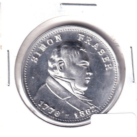 Canadian Explorers: Simon Fraser Maple Leaf Medallion, Undated (May have some toning)