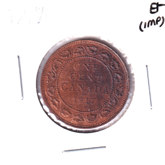 1917 Canada 1-cent Extra Fine (EF40) Scratched, Cleaned or Impaired