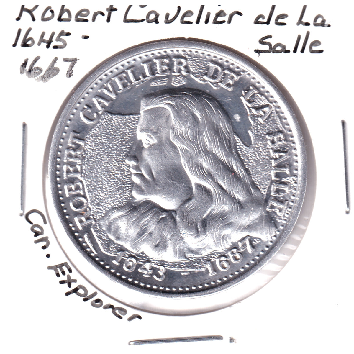 Canadian Explorers: Robert Cavelier de la Salle Maple Leaf Medallion, Undated (Toning)
