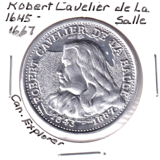 Canadian Explorers: Robert Cavelier de la Salle Maple Leaf Medallion, Undated (Toning)