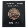 John McCrae In Flanders Fields Medallion.