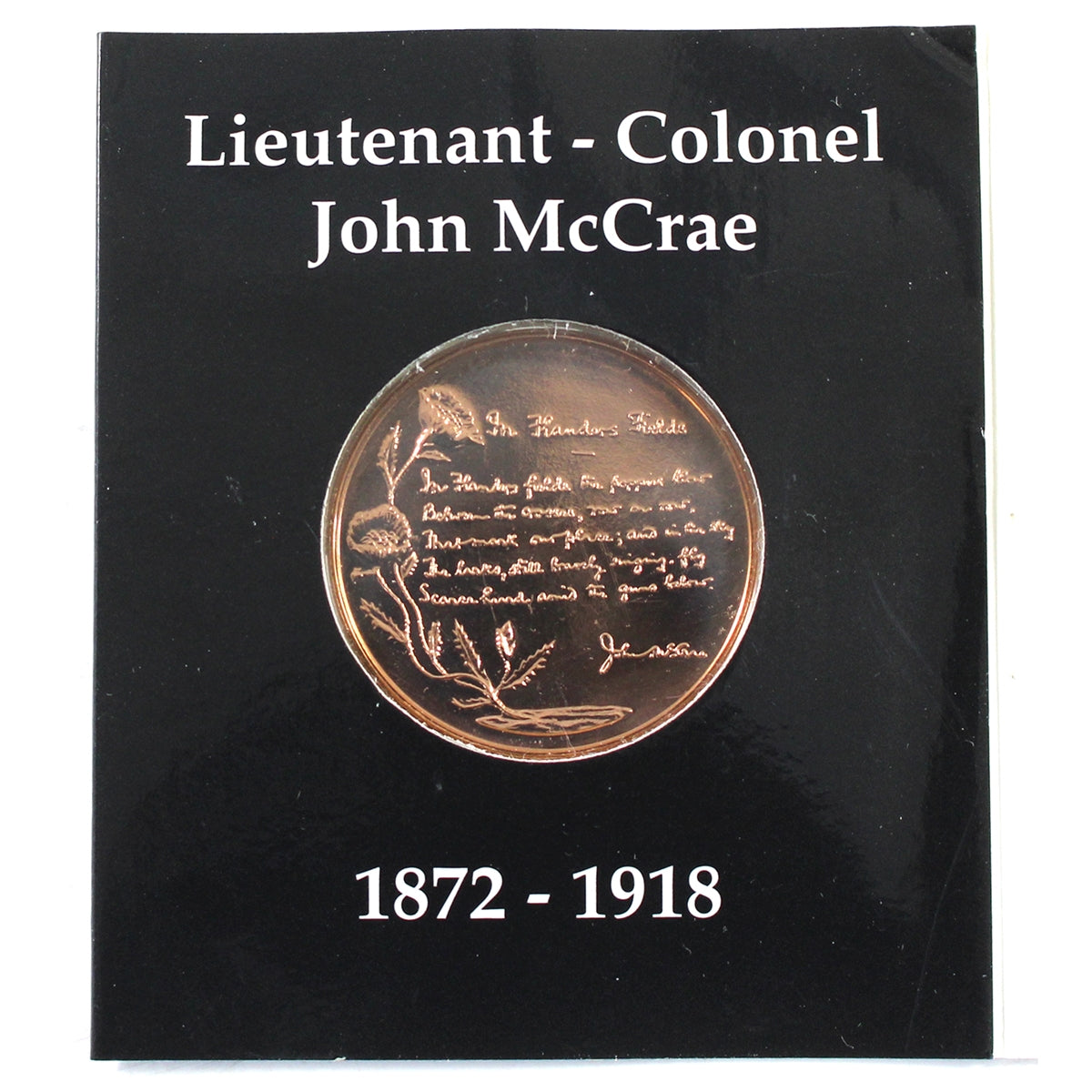 John McCrae In Flanders Fields Medallion.