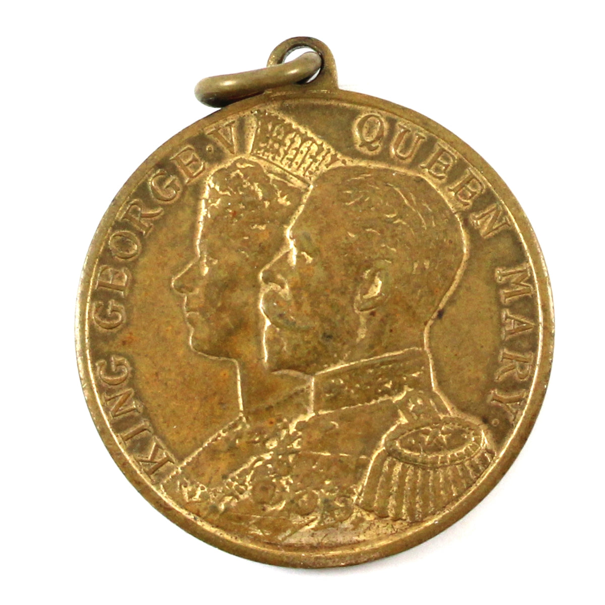 1911 Elect Cocoa King George V & Queen Mary Coronation Gilt Medallion