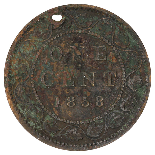 1858 Canada 1-cent Very Fine (VF20) (Impaired)