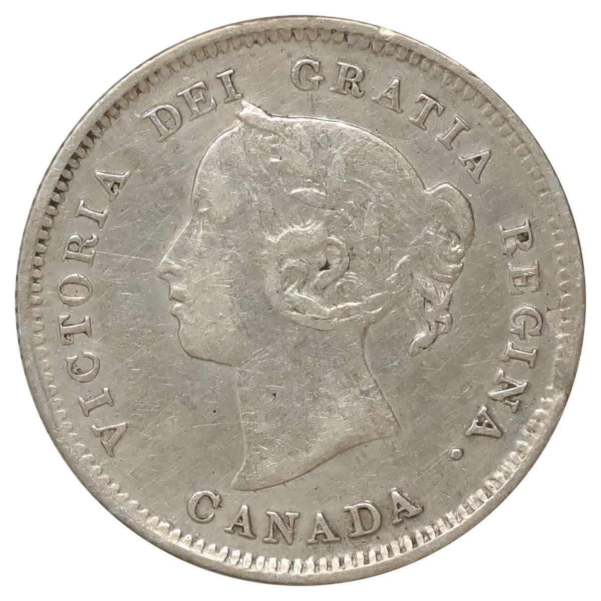 1886 Small 6 Canada 5-cents VF-EF (VF30) (Impaired)