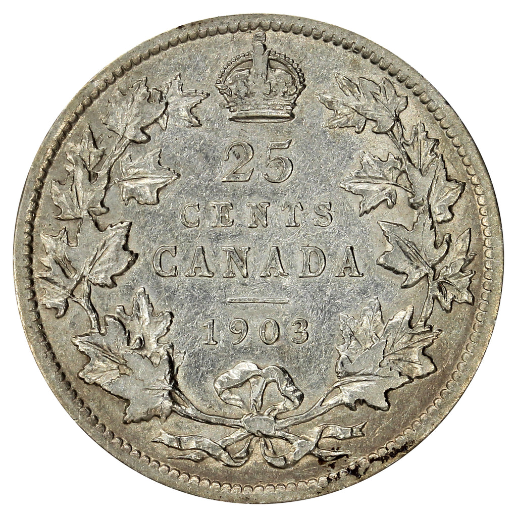 1909 Canada 25-cents Fine (F12) (Impaired)