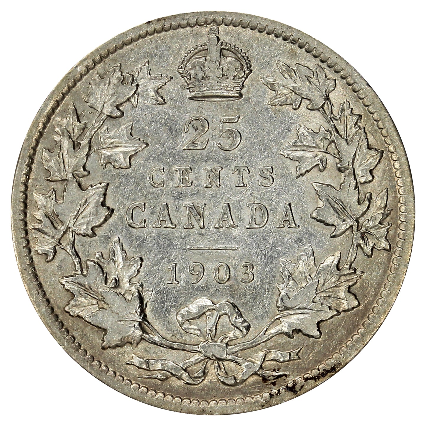 1909 Canada 25-cents Fine (F12) (Impaired)