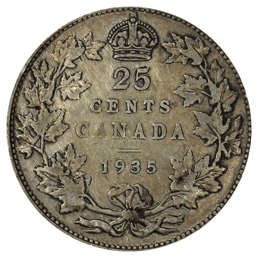 1935 Canada 25-cents F-VF (F15) (Impaired)