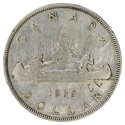 1935 Pocket Piece Canada Dollar Very Good (VG8) (Scratched)