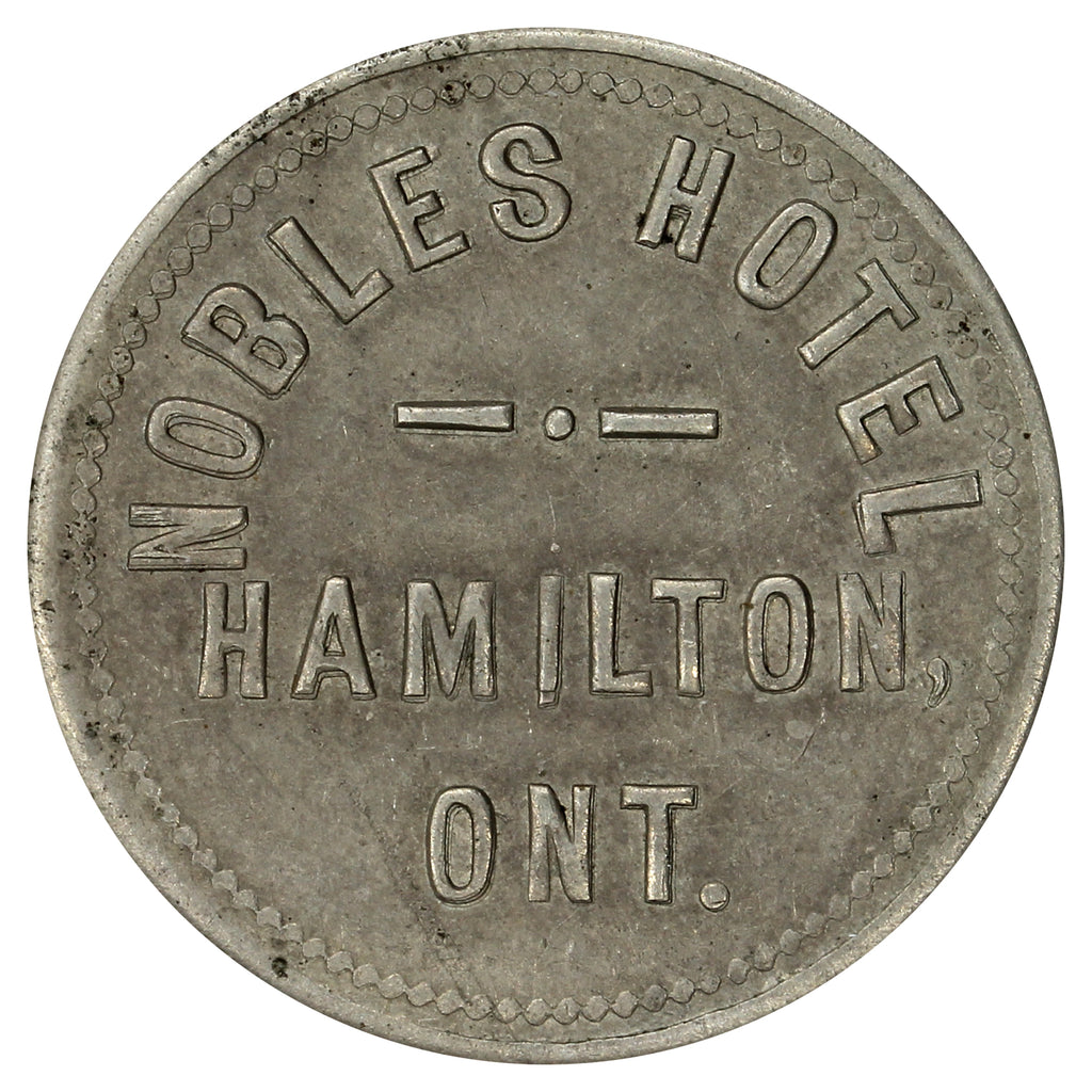 BR #776 Hamilton, ON, Nobles Hotel 5-cent Trade Token Extra Fine (EF40)