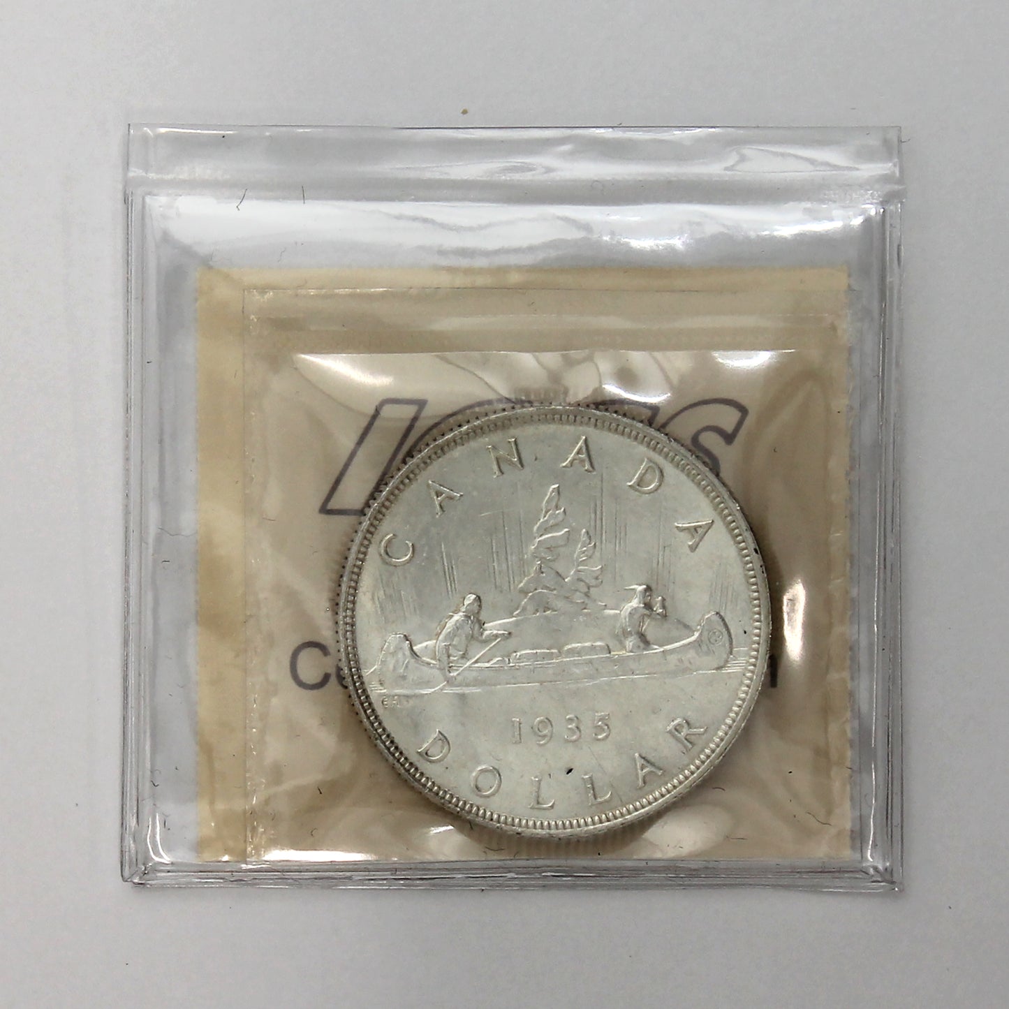 1935 Double Voyageur Canada Dollar ICCS Certified MS64 (Lightly Toned)