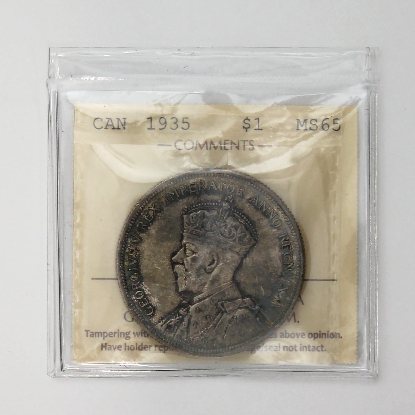 1935 Canada Dollar ICCS Certified MS65 (Toned)