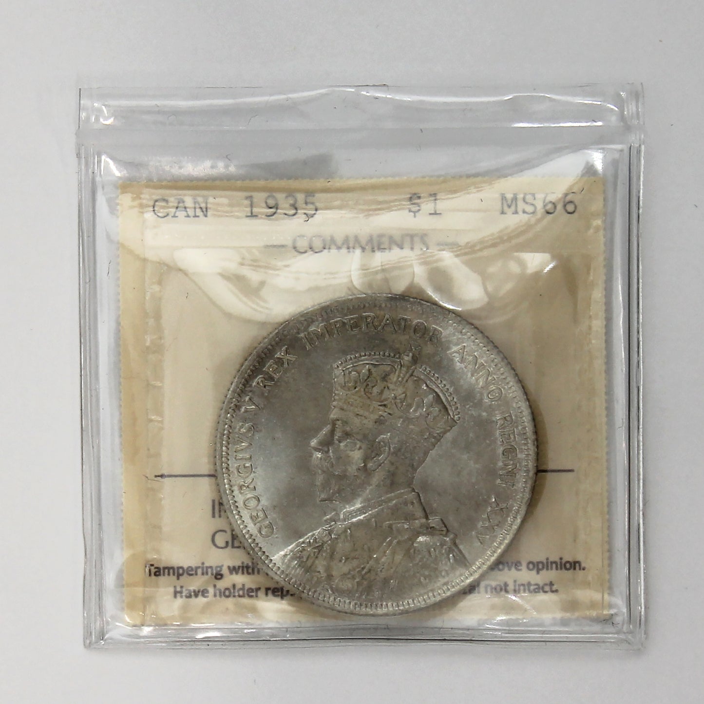 1935 Canada Dollar ICCS Certified MS66 (Toned)