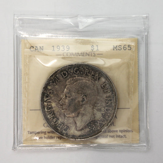 1939 Canada Dollar ICCS Certified MS65 (Toned)