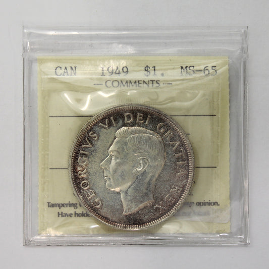 1949 Canada Dollar ICCS Certified MS65 (Toned)