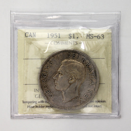 1951 SWL Canada Dollar ICCS Certified MS63 (Toned)