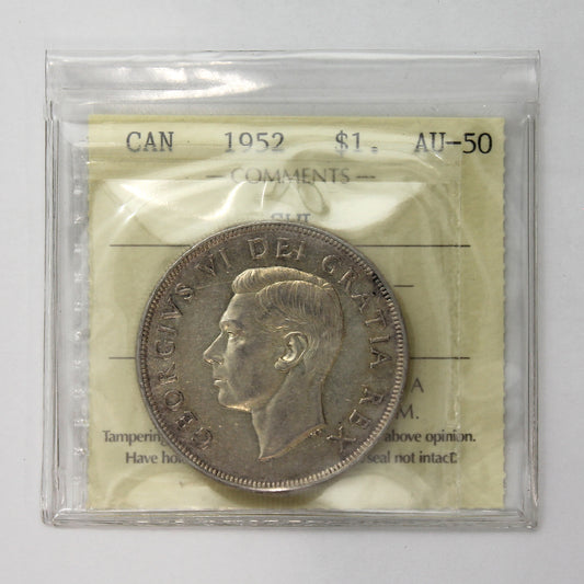 1952 SWL Canada Dollar ICCS Certified AU50 (Toned)