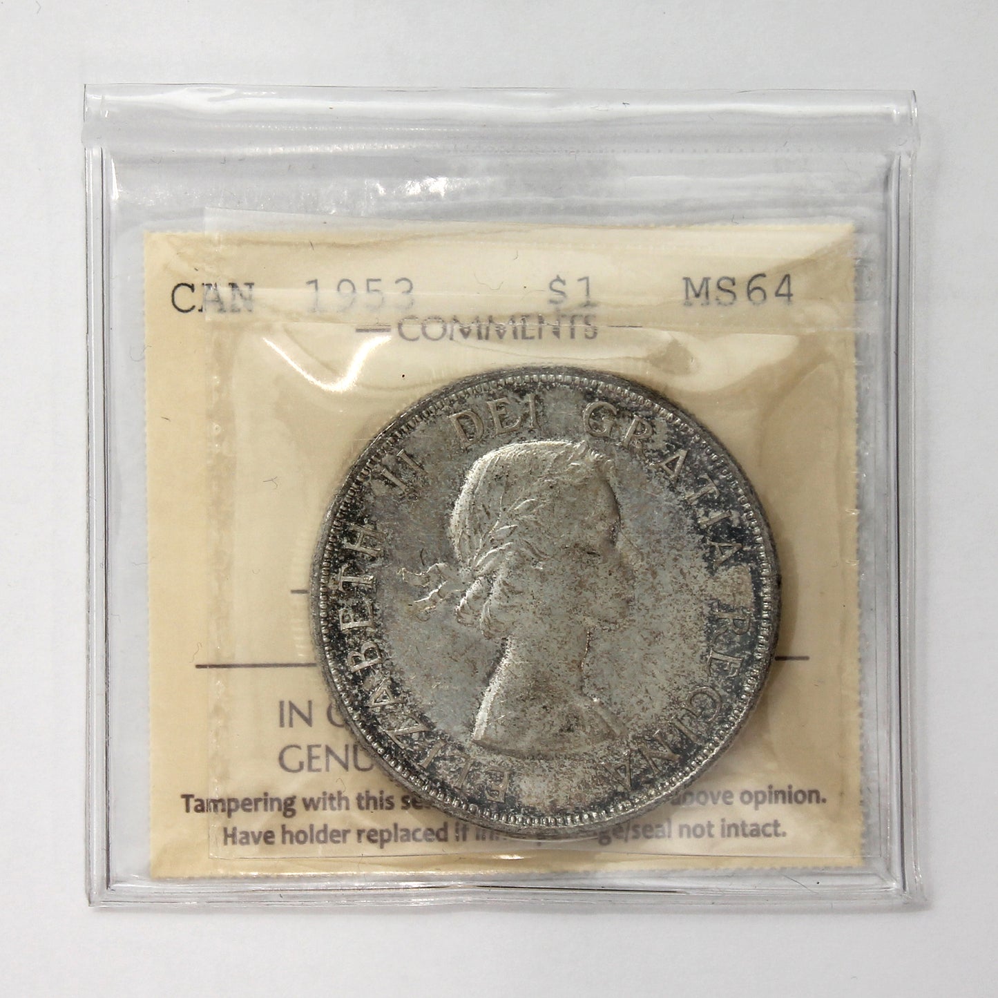 1953 NSF Canada Dollar ICCS Certified MS64 (Toned)