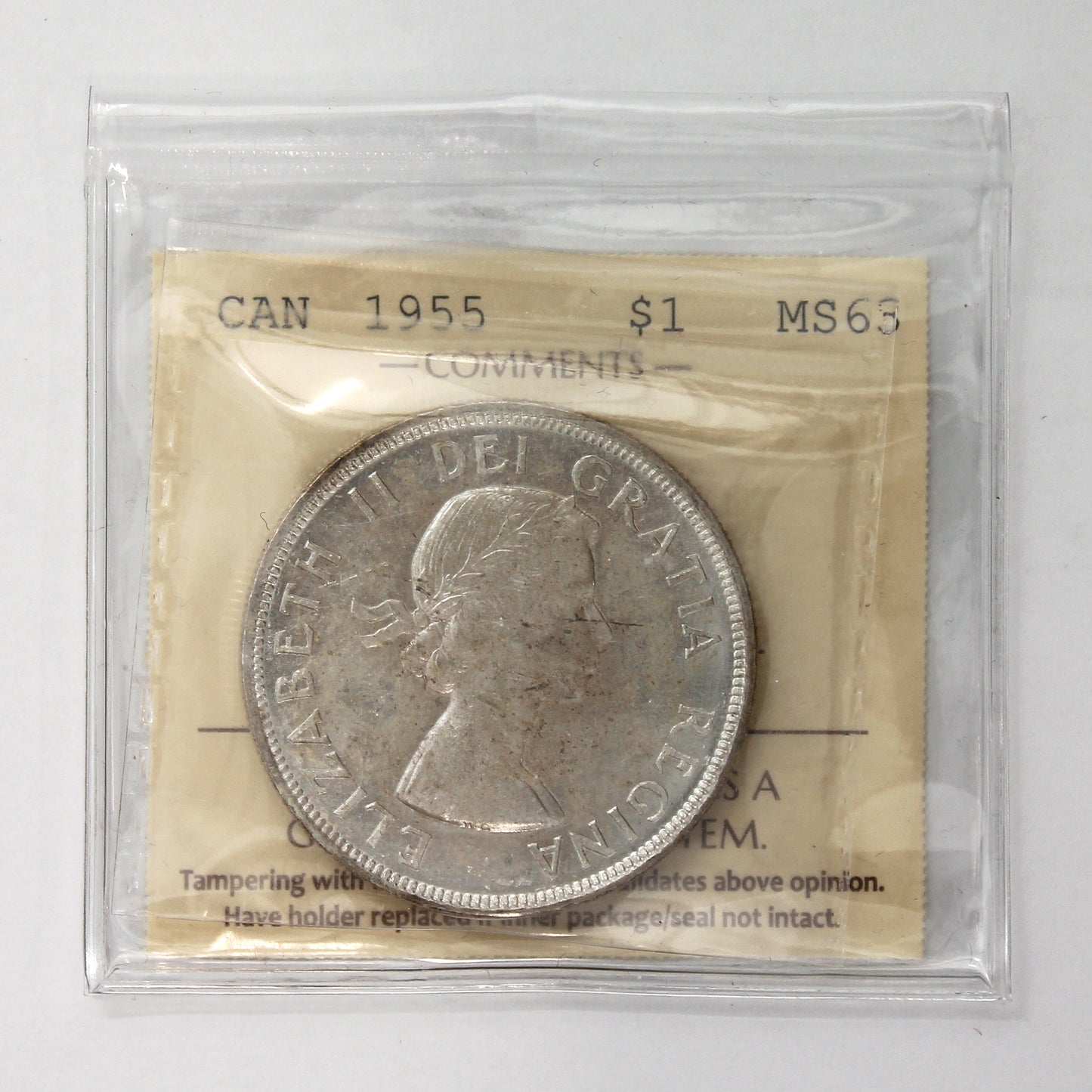 1955 Canada Dollar ICCS Certified MS63 (Toned)