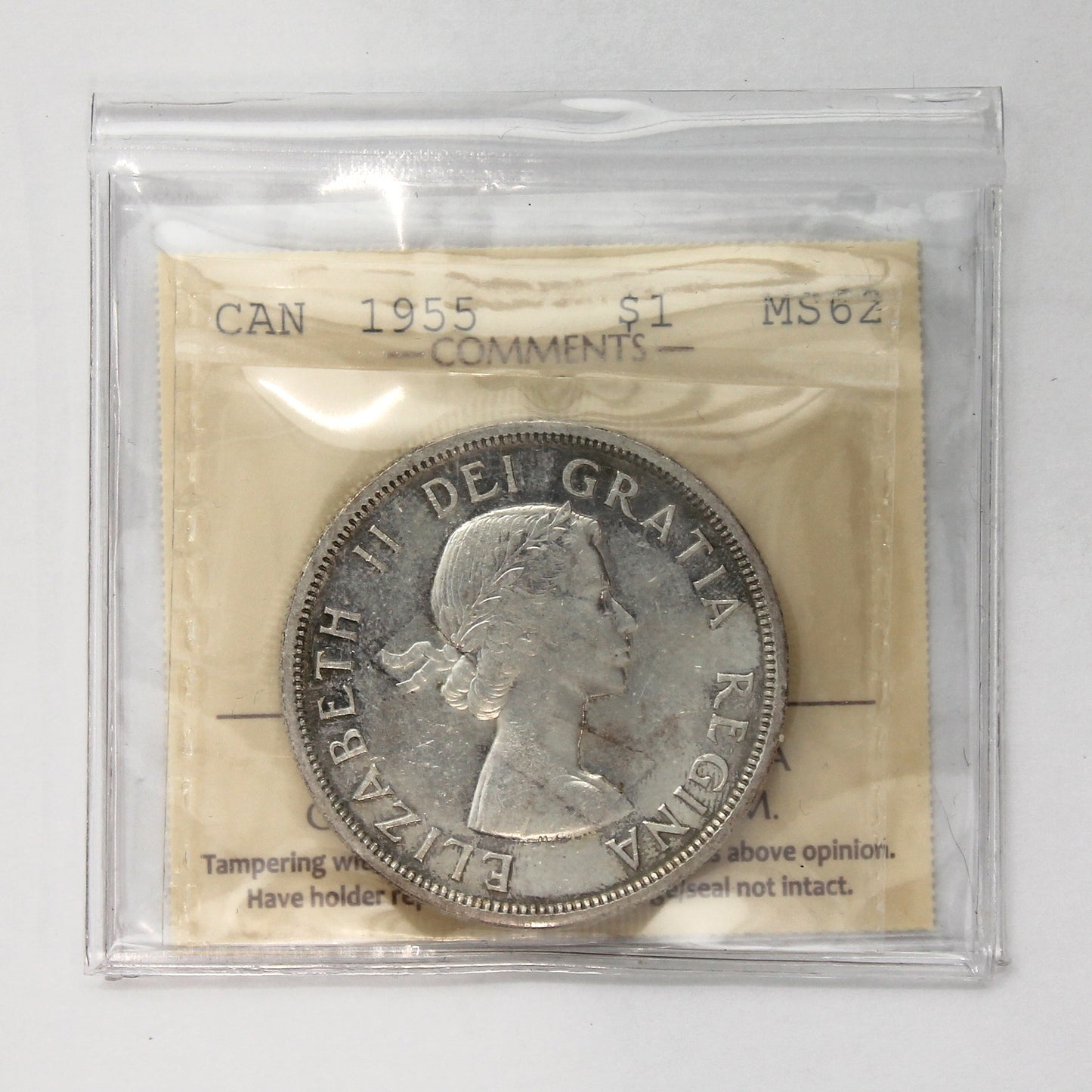 1955 Canada Dollar ICCS Certified MS62 (Toned)
