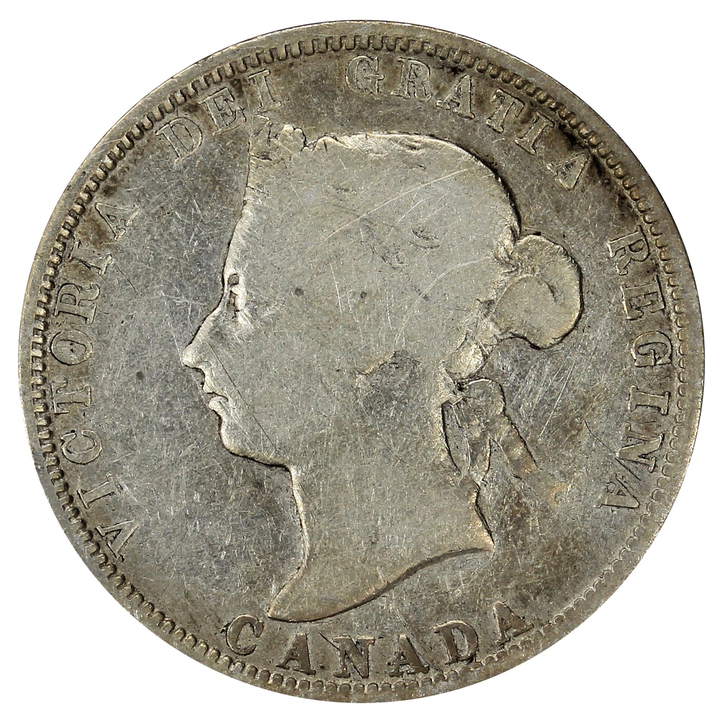 1882H Canada 25-cents Very Good (VG8) (Scratched)