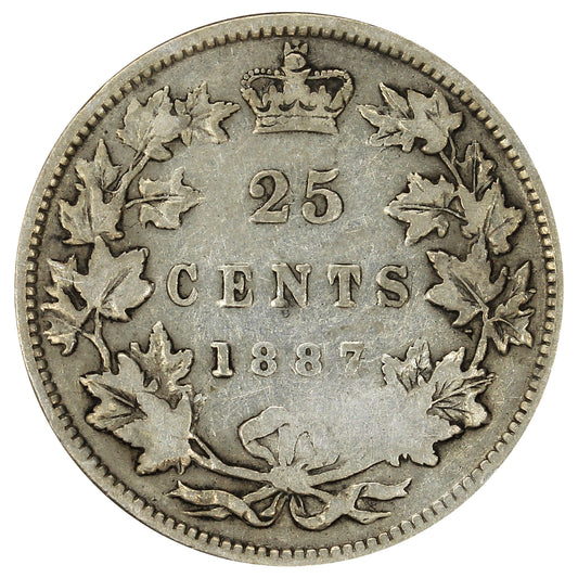 1887 Canada 25-cents VG-F (VG10) (Impaired)