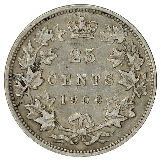 1900 Canada 25-cents VF-EF (VF30) (Impaired)