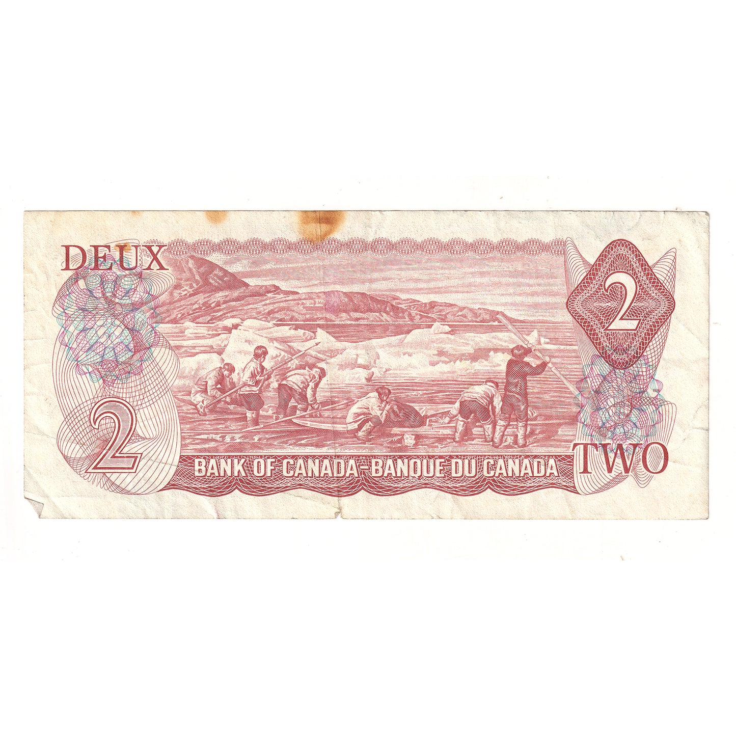 BC-47a-i-N1-ii 1954 Canada $2 Lawson-Bouey, 2 Digit Radar ABG0040400, Circulated (stain)
