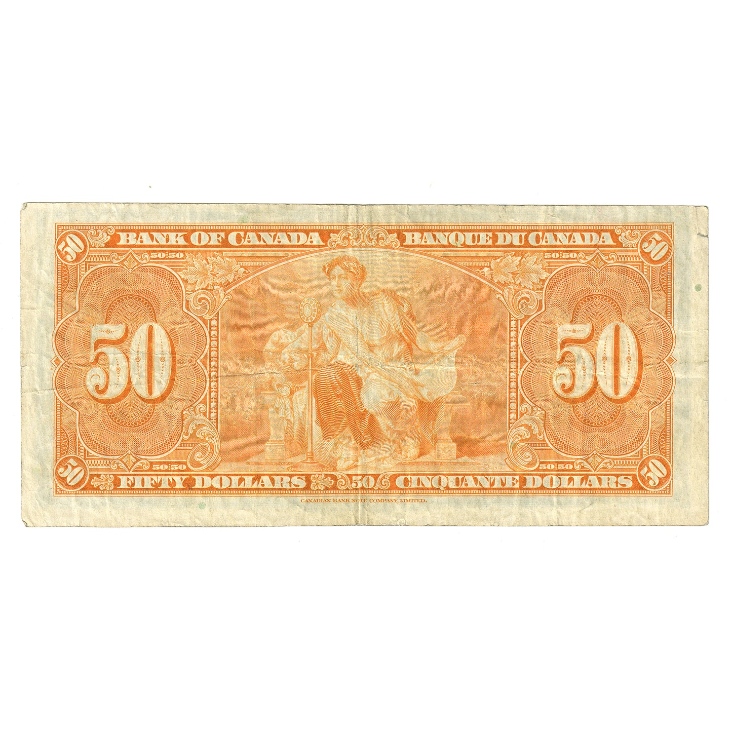 BC-26c 1937 Canada $50 Coyne-Towers, B/H, VF (stain)
