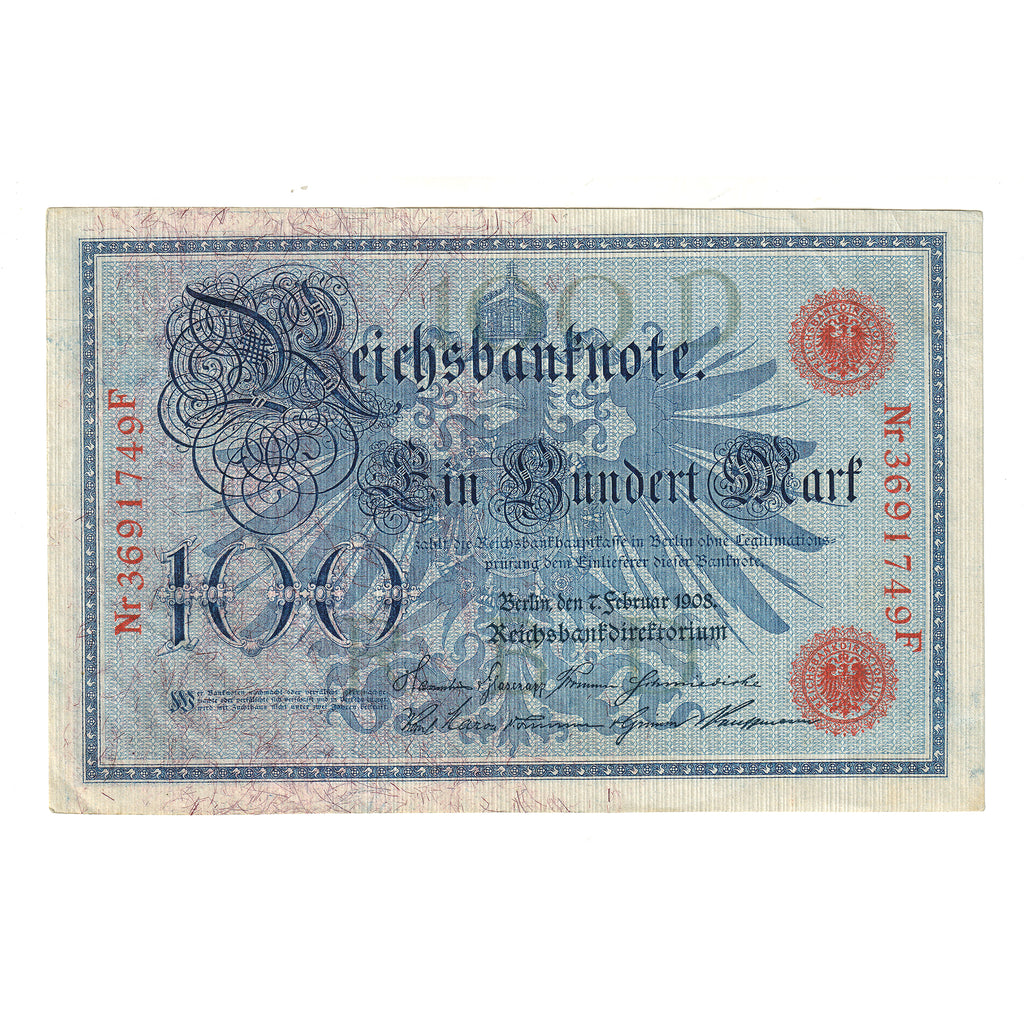 German Empire 1908 100 Mark Note, Pick #33