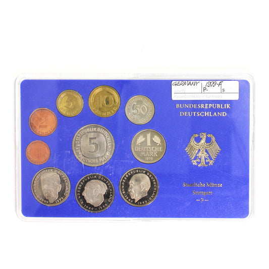 1979F Germany 10-Coin Proof Set in Holder (Toned, Impaired)