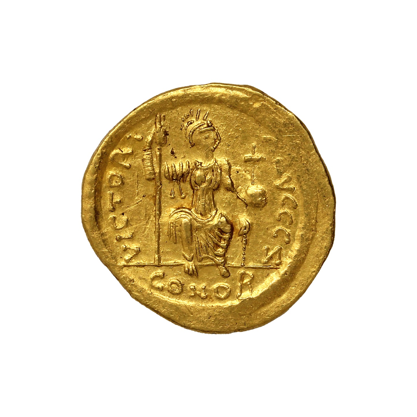 Late Roman Empire 567-578AD Justin II Gold Solidus Extra Fine (EF40)