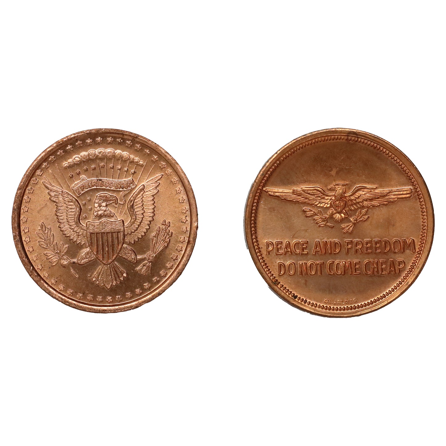 Pair of Copper John F. Kennedy Honour Medallions