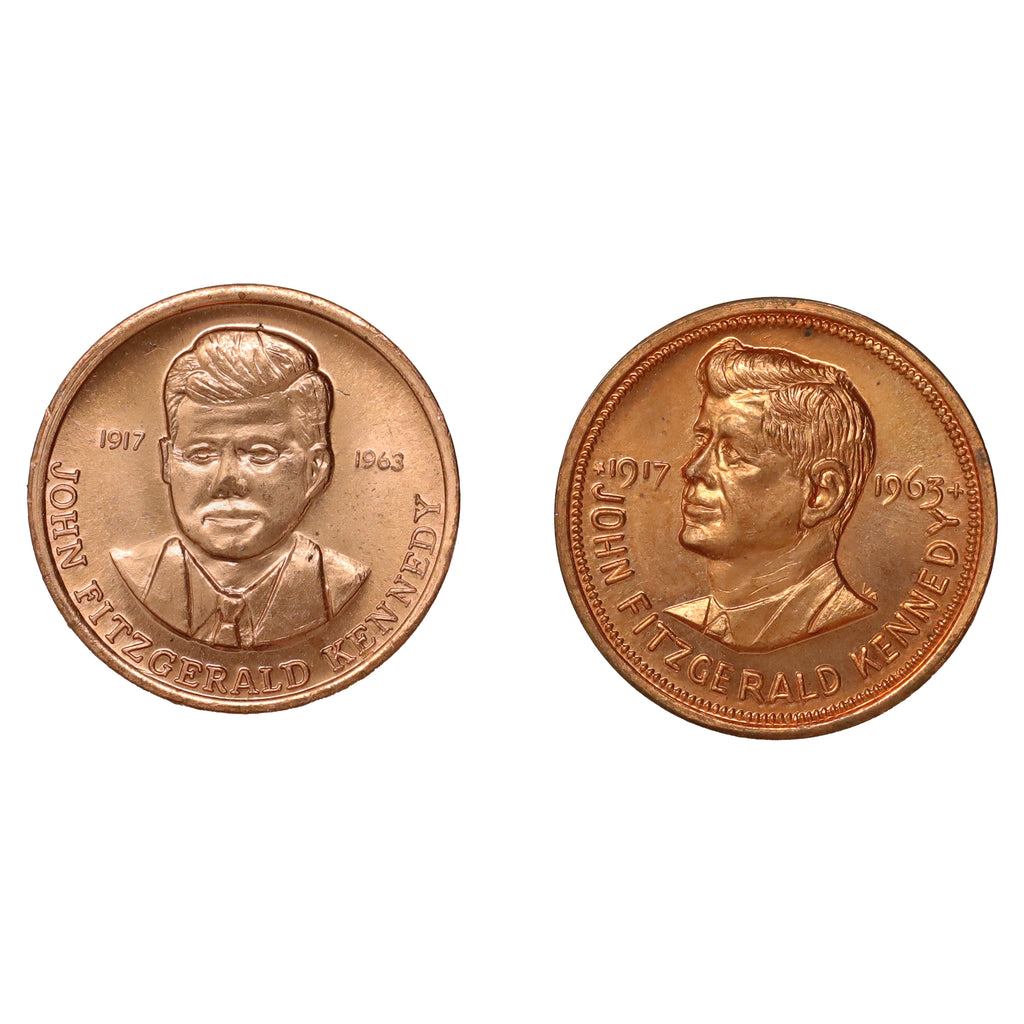 Pair of Copper John F. Kennedy Honour Medallions