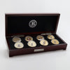 Lot of 8x Queen Elizabeth II Bradford Exchange Gold-Plated Coins in Case (light wear)