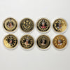 Lot of 8x Queen Elizabeth II Bradford Exchange Gold-Plated Coins in Case (light wear)