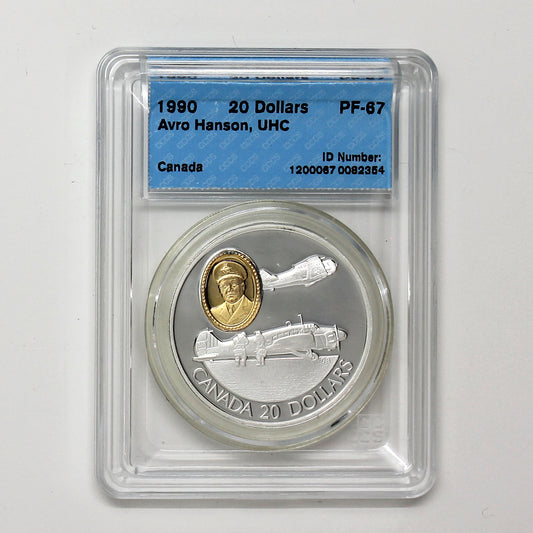 1990 Canada $20 Aviation: Avro Anson Sterling Silver CCCS Certified PF67 UHC